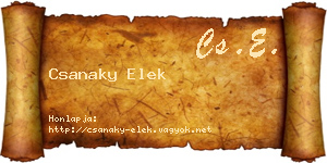 Csanaky Elek névjegykártya